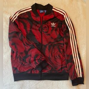 Adidas rose print track jacket